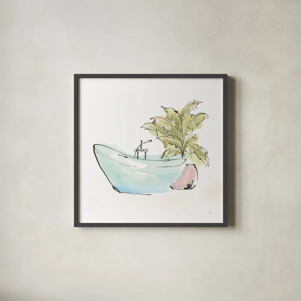 Tub VIII by Chris Paschke. Shown in a sleek black glass frame for a contemporary gallery look. Available as an archival giclee rolled canvas, fine art paper, or poster print. SKU 66233a.