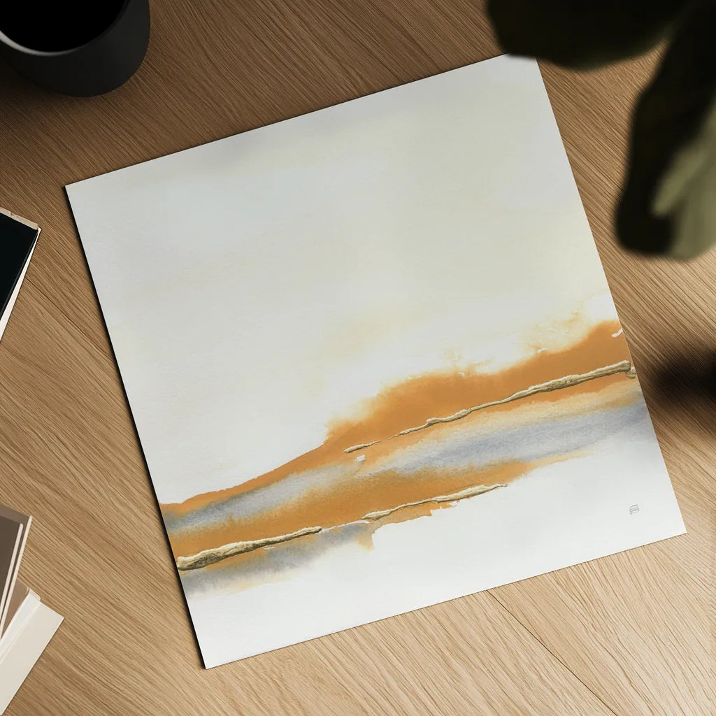 Turmeric and Gold I by Chris Paschke. Shown as a detailed flat fine art print, highlighting archival giclee quality. Available as an archival giclee rolled canvas, fine art paper, or poster print. SKU 68161a.