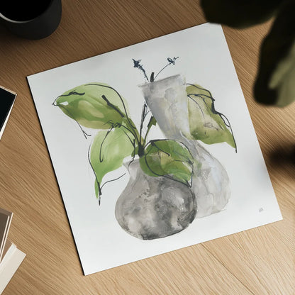 Two Vases III by Chris Paschke. Shown as a detailed flat fine art print, highlighting archival giclee quality. Available as an archival giclee rolled canvas, fine art paper, or poster print. SKU 75143a.