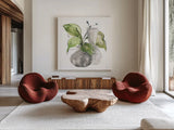 Two Vases III by Chris Paschke. Shown as extra-large giant wall art in a modern living room. Available as an archival giclee rolled canvas, fine art paper, or poster print. SKU 75143a.