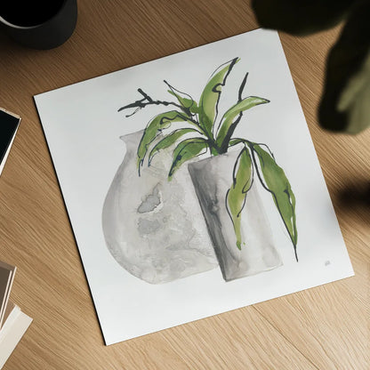 Two Vases IV by Chris Paschke. Shown as a detailed flat fine art print, highlighting archival giclee quality. Available as an archival giclee rolled canvas, fine art paper, or poster print. SKU 75144a.