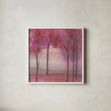 Under the Trees by Chris Paschke. Shown in a crisp white glass frame for a clean and minimalist style. Available as an archival giclee rolled canvas, fine art paper, or poster print. SKU 23958a.