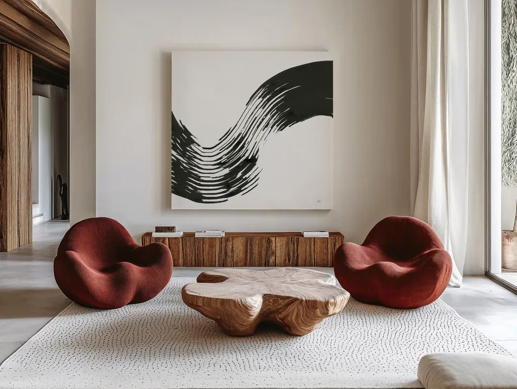 Unparalleled II by Chris Paschke. Shown as extra-large giant wall art in a modern living room. Available as an archival giclee rolled canvas, fine art paper, or poster print. SKU 79940a.