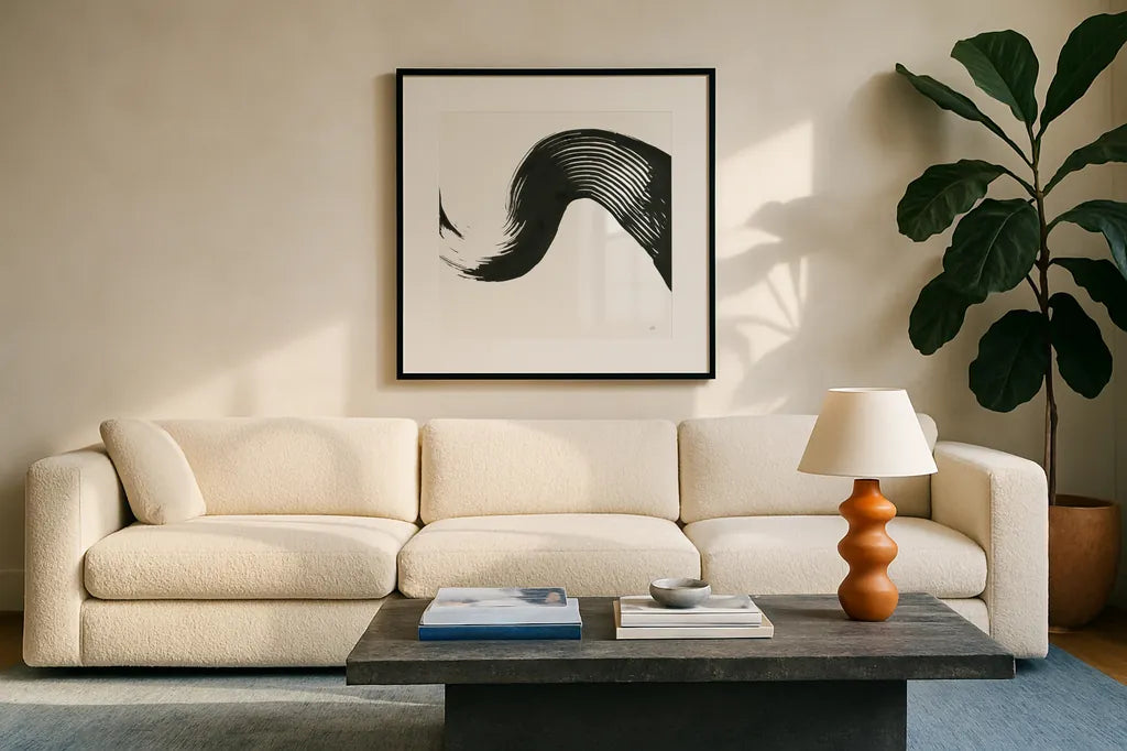 Unparalleled III by Chris Paschke. Displayed in a glass frame with matte in a clean modern living room. Available as an archival giclee rolled canvas, fine art paper, or poster print. SKU 79941a.