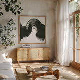 Unparalleled IV by Chris Paschke. Shown in a natural wood frame in a cozy modern living room. Available as an archival giclee rolled canvas, fine art paper, or poster print. SKU 79942a.