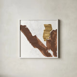 Urban Gold III by Chris Paschke. Shown in a crisp white glass frame for a clean and minimalist style. Available as an archival giclee rolled canvas, fine art paper, or poster print. SKU 86833a.