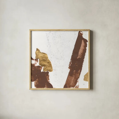 Urban Gold IV by Chris Paschke. Shown in a natural wood glass frame for a timeless modern aesthetic. Available as an archival giclee rolled canvas, fine art paper, or poster print. SKU 86834a.