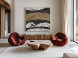 Urban Rainbow IV by Chris Paschke. Shown as extra-large giant wall art in a modern living room. Available as an archival giclee rolled canvas, fine art paper, or poster print. SKU 86796a.