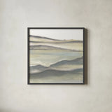 Valleyscape II by Chris Paschke. Shown in a sleek black glass frame for a contemporary gallery look. Available as an archival giclee rolled canvas, fine art paper, or poster print. SKU 67669a.