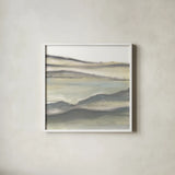 Valleyscape II by Chris Paschke. Shown in a crisp white glass frame for a clean and minimalist style. Available as an archival giclee rolled canvas, fine art paper, or poster print. SKU 67669a.