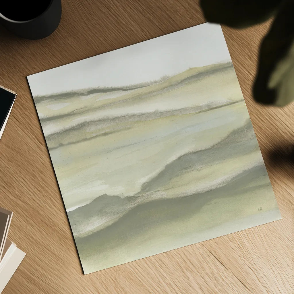 Valleyscape II Green by Chris Paschke. Shown as a detailed flat fine art print, highlighting archival giclee quality. Available as an archival giclee rolled canvas, fine art paper, or poster print. SKU 73154a.