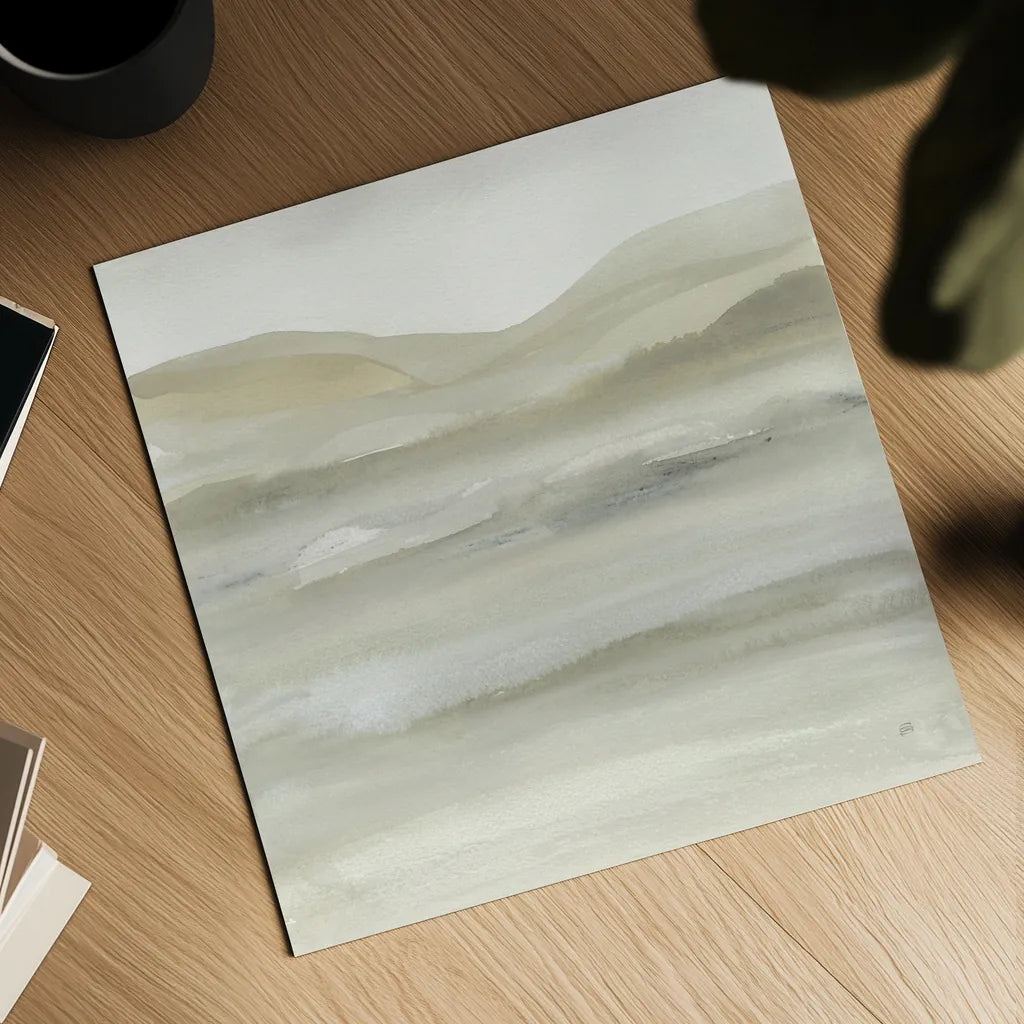 Valleyscape III Green by Chris Paschke. Shown as a detailed flat fine art print, highlighting archival giclee quality. Available as an archival giclee rolled canvas, fine art paper, or poster print. SKU 73155a.