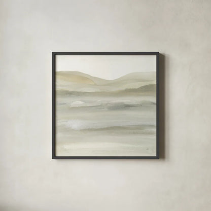 Valleyscape III Green by Chris Paschke. Shown in a sleek black glass frame for a contemporary gallery look. Available as an archival giclee rolled canvas, fine art paper, or poster print. SKU 73155a.