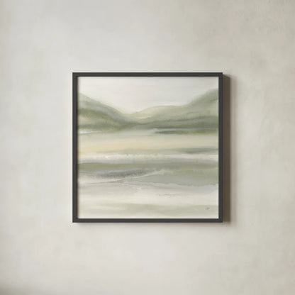 Valleyscape IV by Chris Paschke. Shown in a sleek black glass frame for a contemporary gallery look. Available as an archival giclee rolled canvas, fine art paper, or poster print. SKU 67671a.