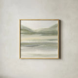 Valleyscape IV by Chris Paschke. Shown in a natural wood glass frame for a timeless modern aesthetic. Available as an archival giclee rolled canvas, fine art paper, or poster print. SKU 67671a.