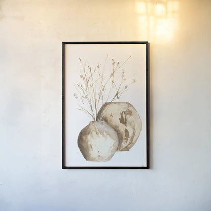 Vase Branch by Chris Paschke. shown as a paper print in a black flame. Available as a archival giclee rolled canvas, fine art paper, or poster print. SKU 75449h.