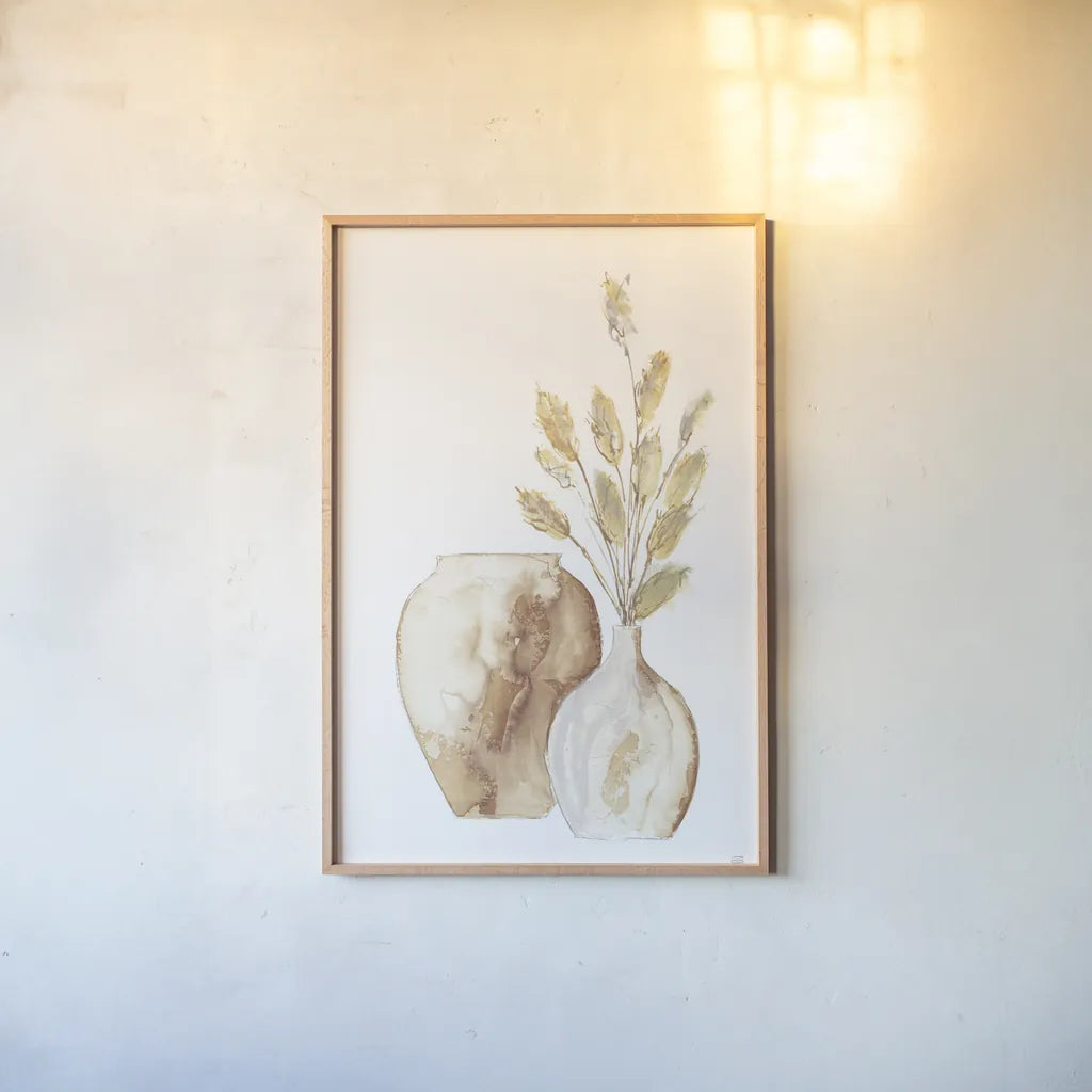 Vase Bunny Tail by Chris Paschke. shown as a paper print in a natural frame. Available as a archival giclee rolled canvas, fine art paper, or poster print. SKU 75450h.