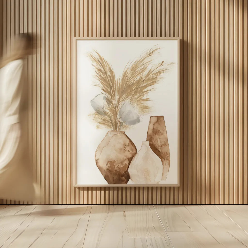 Vase Gray Pods by Chris Paschke. shown as over sized large wall art. Available as an archival giclee rolled canvas, fine art paper, or poster print. SKU 75454h.