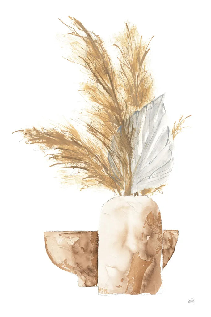 Vase Palm Leaf by Chris Paschke. SKU 75452h. Archival Giclee Fine art print for wall decor.