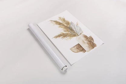 Vase Palm Leaf by Chris Paschke. shown as a rolled paper print. Available as archival giclee rolled canvas, fine art paper, or poster print. SKU 75452h.