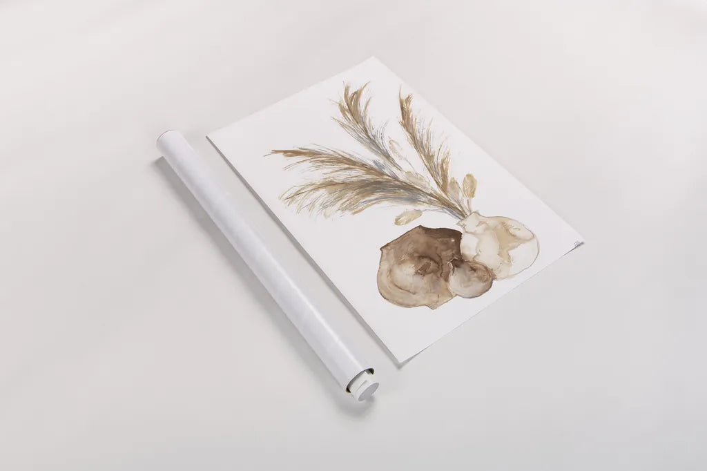 Vase Pampas by Chris Paschke. shown as a rolled paper print. Available as archival giclee rolled canvas, fine art paper, or poster print. SKU 75456h.