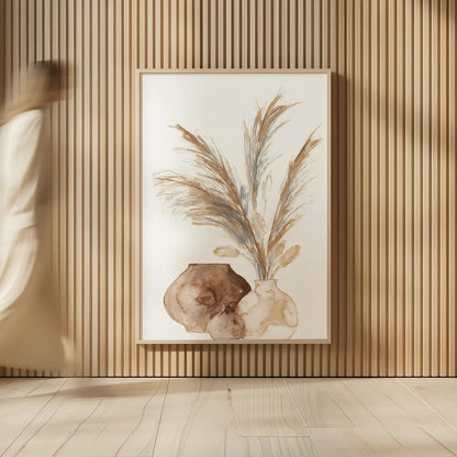 Vase Pampas by Chris Paschke. shown as over sized large wall art. Available as an archival giclee rolled canvas, fine art paper, or poster print. SKU 75456h.