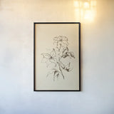 Vintage Line Clematis by Chris Paschke. shown as a paper print in a black flame. Available as a archival giclee rolled canvas, fine art paper, or poster print. SKU 78815h.
