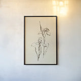 Vintage Line Iris II by Chris Paschke. shown as a paper print in a black flame. Available as a archival giclee rolled canvas, fine art paper, or poster print. SKU 78814h.
