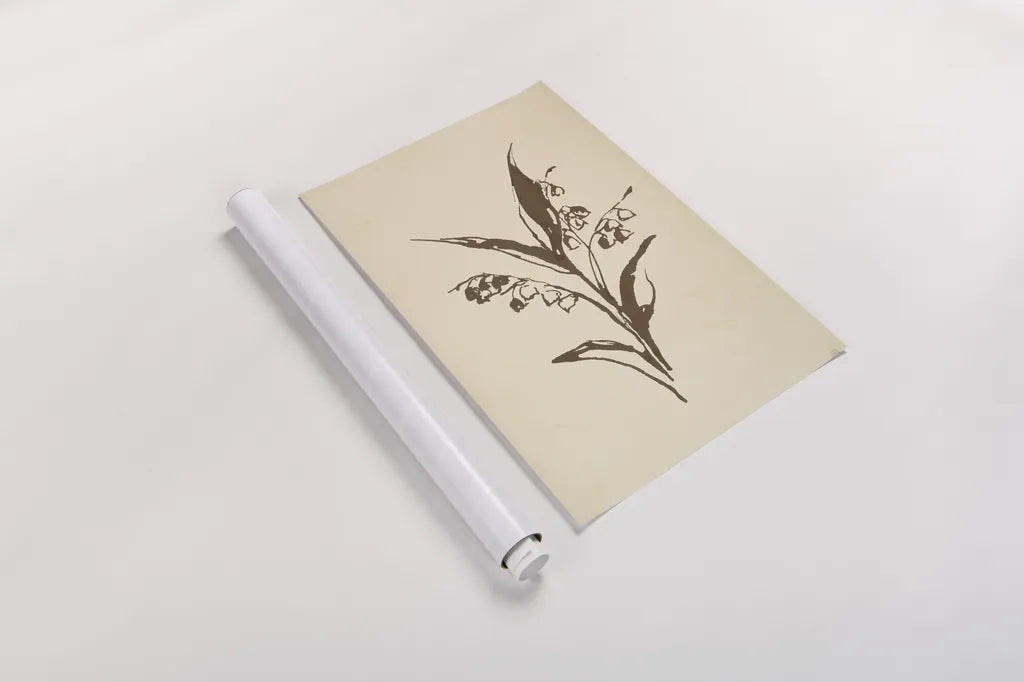Vintage Line Lily of the Valley I by Chris Paschke. shown as a rolled paper print. Available as archival giclee rolled canvas, fine art paper, or poster print. SKU 78813h.