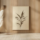 Vintage Line Lily of the Valley I by Chris Paschke. shown as over sized large wall art. Available as an archival giclee rolled canvas, fine art paper, or poster print. SKU 78813h.