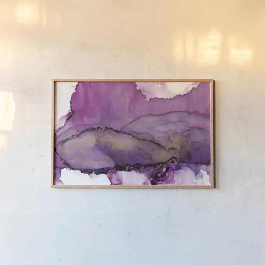Violet by Chris Paschke. shown as a paper print in a natural frame. Available as a archival giclee rolled canvas, fine art paper, or poster print. SKU 65425i.