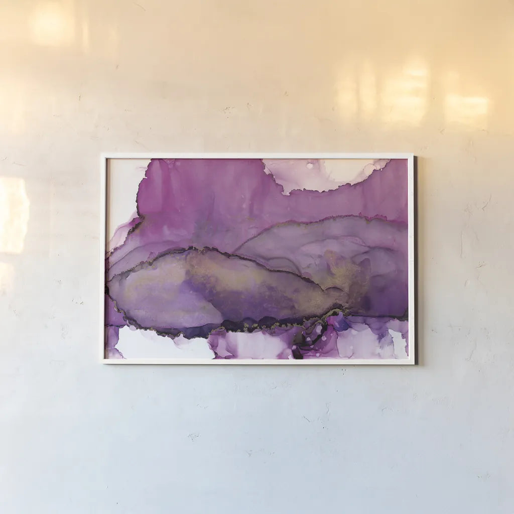 Violet by Chris Paschke. shown as a paper print in a white frame. Available as a archival giclee rolled canvas, fine art paper, or poster print. SKU 65425i.