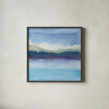 Violet Reflection II by Chris Paschke. Shown in a sleek black glass frame for a contemporary gallery look. Available as an archival giclee rolled canvas, fine art paper, or poster print. SKU 24085a.