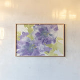 Violet and Gray I by Chris Paschke. shown as a paper print in a natural frame. Available as a archival giclee rolled canvas, fine art paper, or poster print. SKU 49051i.