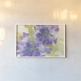 Violet and Gray I by Chris Paschke. shown as a paper print in a white frame. Available as a archival giclee rolled canvas, fine art paper, or poster print. SKU 49051i.