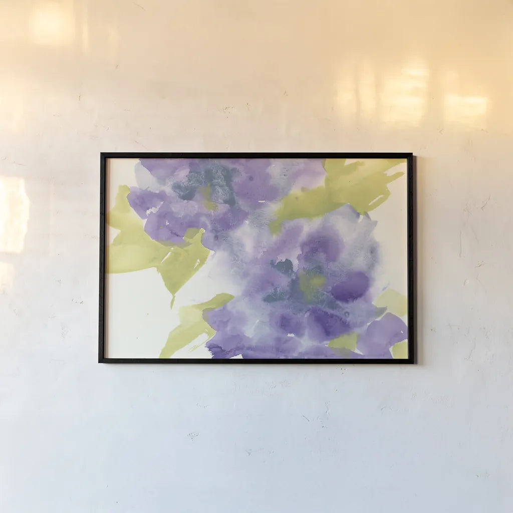 Violet and Gray II by Chris Paschke. shown as a paper print in a black flame. Available as a archival giclee rolled canvas, fine art paper, or poster print. SKU 49052i.