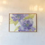 Violet and Gray II by Chris Paschke. shown as a paper print in a natural frame. Available as a archival giclee rolled canvas, fine art paper, or poster print. SKU 49052i.