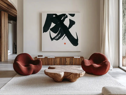 Virtue Square IV by Chris Paschke. Shown as extra-large giant wall art in a modern living room. Available as an archival giclee rolled canvas, fine art paper, or poster print. SKU 1549a.