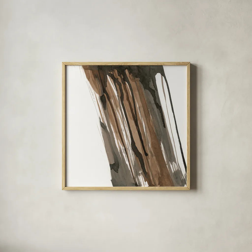 Walnut Falls I by Chris Paschke. Shown in a natural wood glass frame for a timeless modern aesthetic. Available as an archival giclee rolled canvas, fine art paper, or poster print. SKU 78287a.