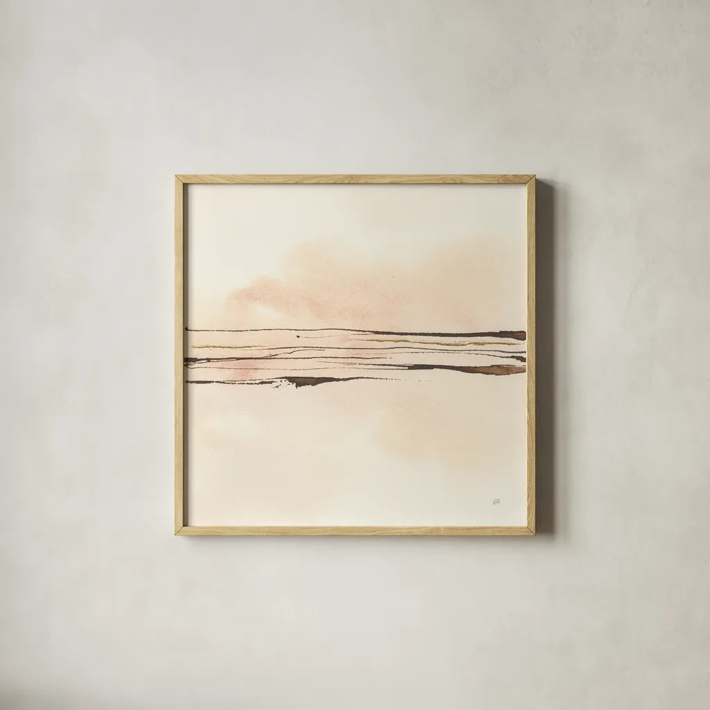 Walnut Minimal I by Chris Paschke. Shown in a natural wood glass frame for a timeless modern aesthetic. Available as an archival giclee rolled canvas, fine art paper, or poster print. SKU 86093a.