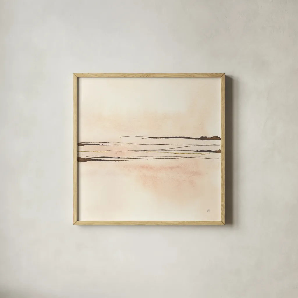 Walnut Minimal II by Chris Paschke. Shown in a natural wood glass frame for a timeless modern aesthetic. Available as an archival giclee rolled canvas, fine art paper, or poster print. SKU 86094a.