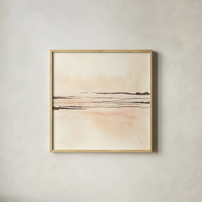 Walnut Minimal II by Chris Paschke. Shown in a natural wood glass frame for a timeless modern aesthetic. Available as an archival giclee rolled canvas, fine art paper, or poster print. SKU 86094a.