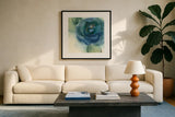 Wannabe Poppies I by Chris Paschke. Displayed in a glass frame with matte in a clean modern living room. Available as an archival giclee rolled canvas, fine art paper, or poster print. SKU 34715a.