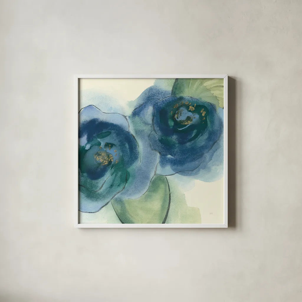 Wannabe Poppies IV by Chris Paschke. Shown in a crisp white glass frame for a clean and minimalist style. Available as an archival giclee rolled canvas, fine art paper, or poster print. SKU 34718a.