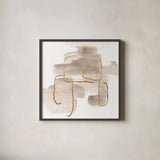 Warm Gray Gold II by Chris Paschke. Shown in a sleek black glass frame for a contemporary gallery look. Available as an archival giclee rolled canvas, fine art paper, or poster print. SKU 67687a.