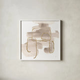 Warm Gray Gold II by Chris Paschke. Shown in a crisp white glass frame for a clean and minimalist style. Available as an archival giclee rolled canvas, fine art paper, or poster print. SKU 67687a.