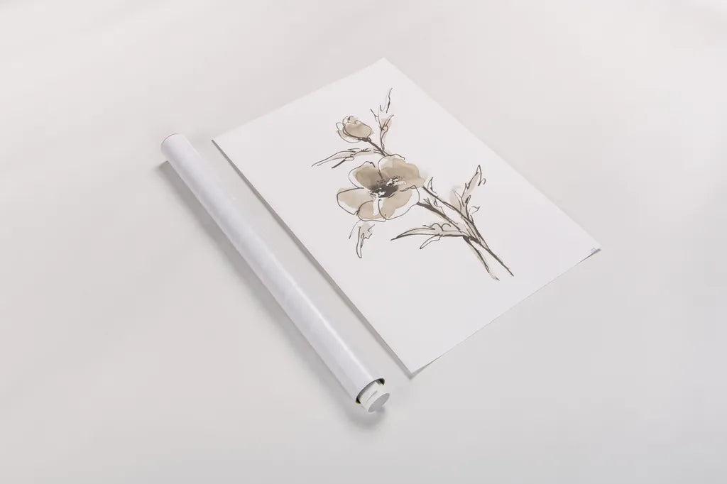 Wash Anemone I Neutral by Chris Paschke. shown as a rolled paper print. Available as archival giclee rolled canvas, fine art paper, or poster print. SKU 77182h.