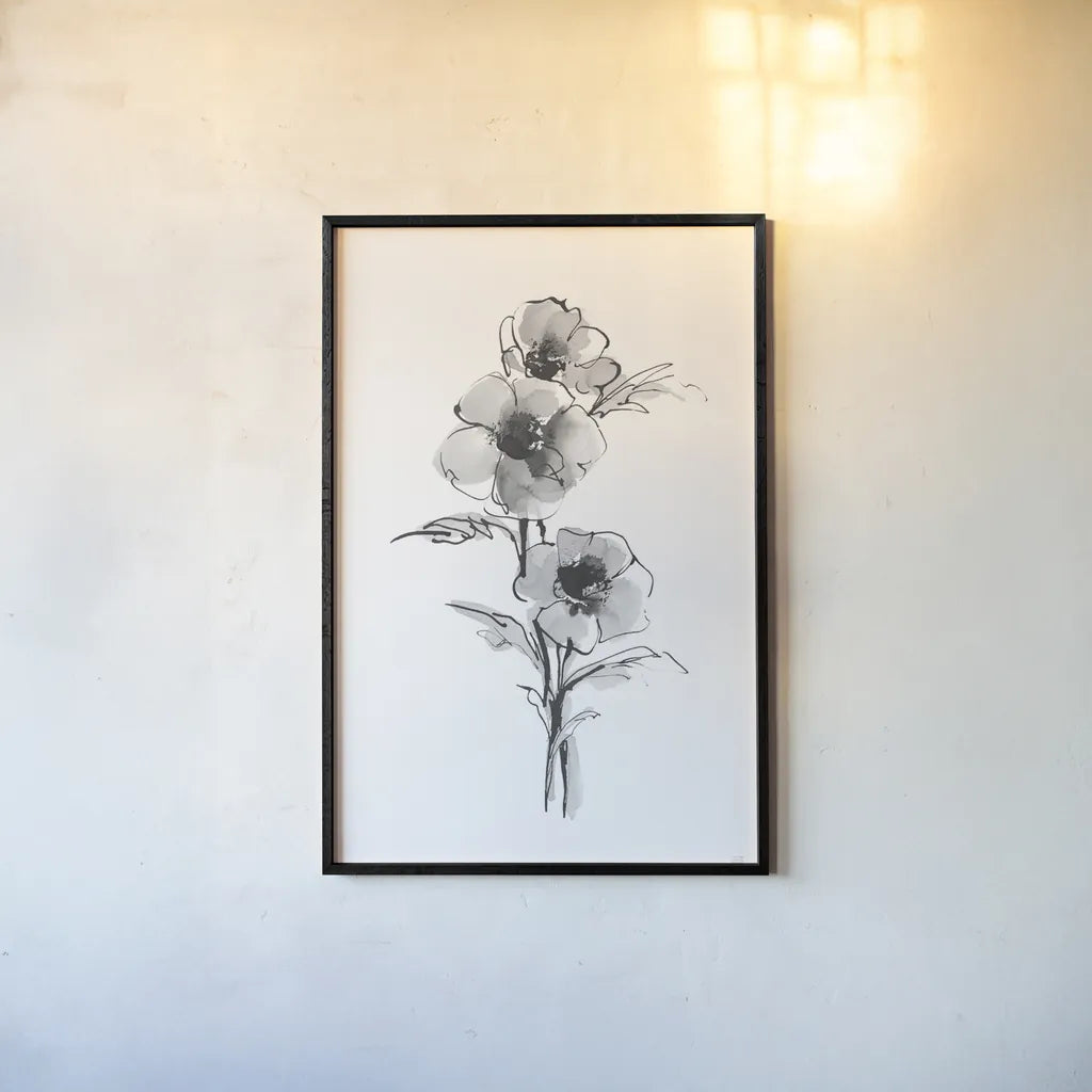 Wash Anemone II by Chris Paschke. shown as a paper print in a black flame. Available as a archival giclee rolled canvas, fine art paper, or poster print. SKU 65445h.