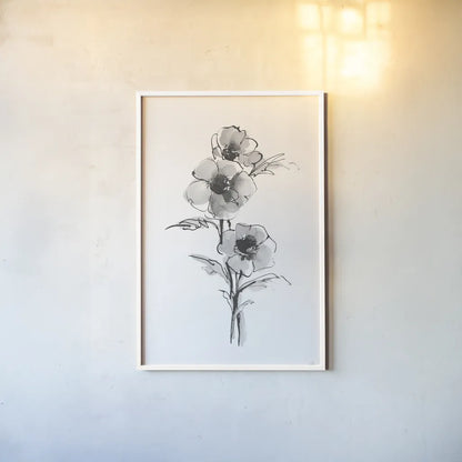 Wash Anemone II by Chris Paschke. shown as a paper print in a white frame. Available as a archival giclee rolled canvas, fine art paper, or poster print. SKU 65445h.
