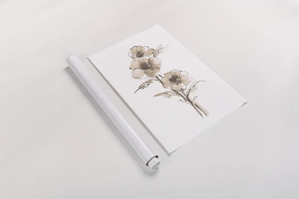 Wash Anemone II Neutral by Chris Paschke. shown as a rolled paper print. Available as archival giclee rolled canvas, fine art paper, or poster print. SKU 77183h.